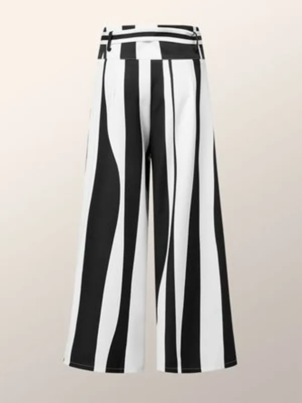 Tied Printed High Waist Pants