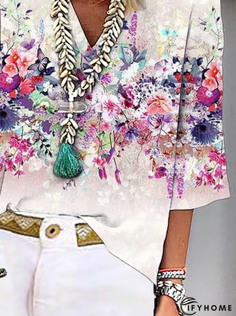 Floral Short Sleeve Top | IFYHOME