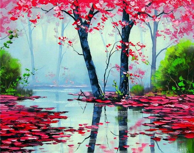 

Cherry Blossom Scenery – Paint By Numbers - 40*50CM, 501 Original