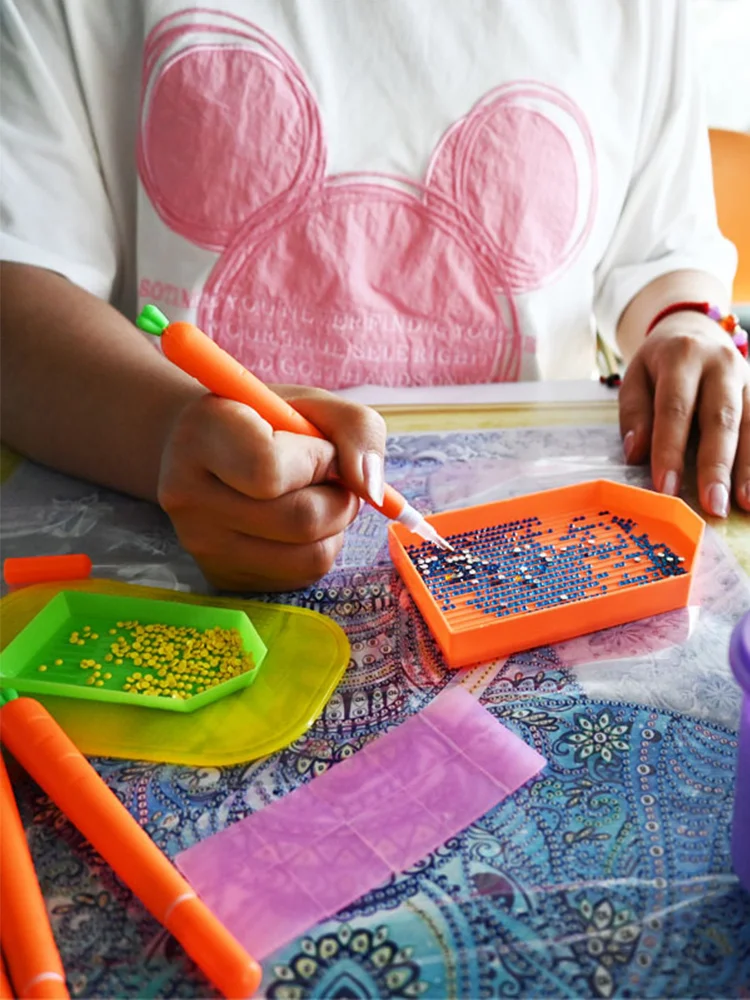 Carrot Shape Diamond Painting Pen 5D Diamond Painting Tools Cute for Kids Adults