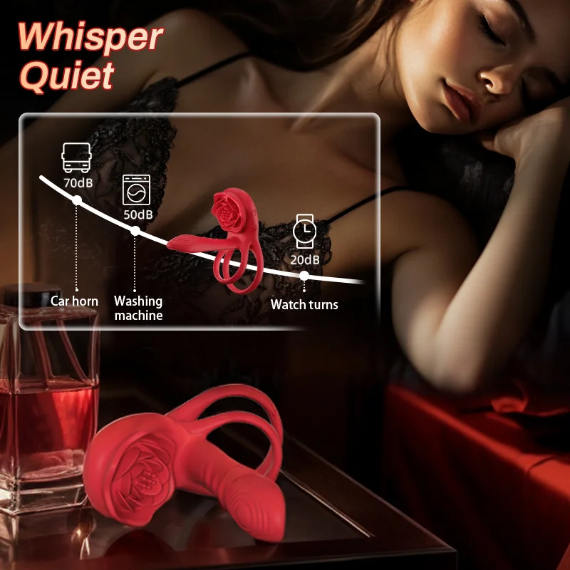 Axion 3-in-1 Male Rose Vibrating Cock Rings Couples Toys