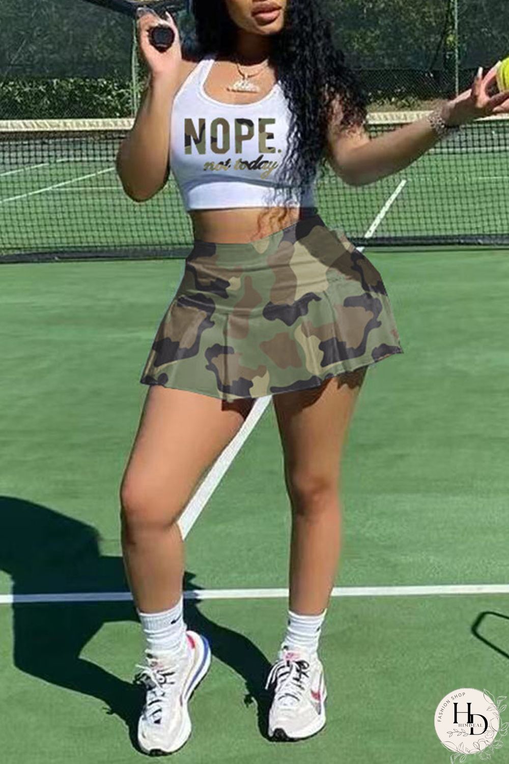 Leopard Print Casual Print Split Joint Fold U Neck Sleeveless Two Pieces