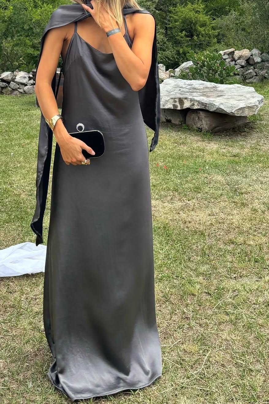 Lvs&Broner Spaghetti Strap Sleeveless Backless Long Prom Dress With Pleated