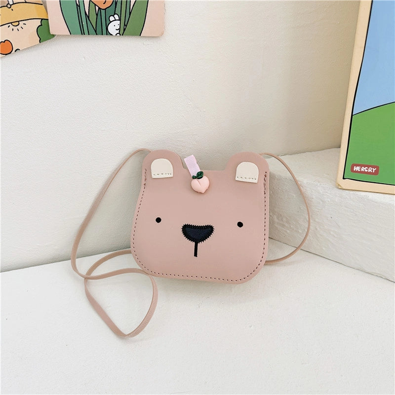 Women’s Pu Leather Bear Cute Square Open Shoulder Bag