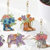 6pcs DIY Flower Boots Diamond Painting Double Sided Keychains
