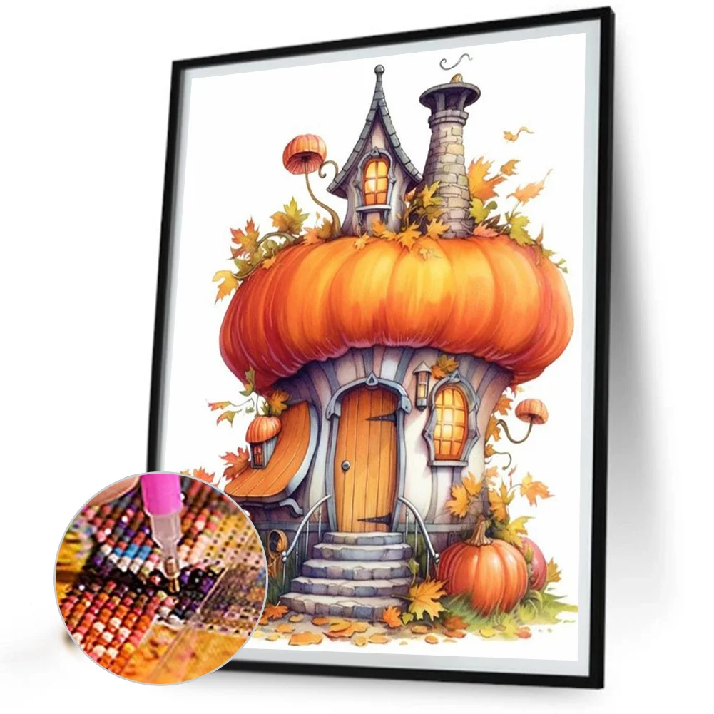 Diamond Painting - Full Round Drill - Pumpkin House(Canvas|40*50cm)
