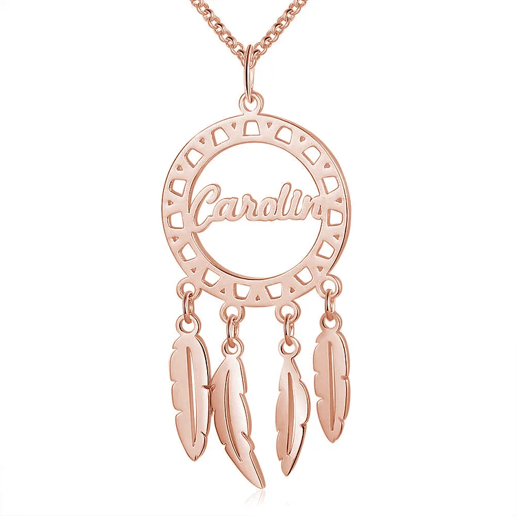 Dream Catcher Personalized Name Necklace
