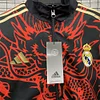 2024/2025 Real Madrid Reversible Windbreaker Red-Black Soccer Jersey 1:1 Thai Quality