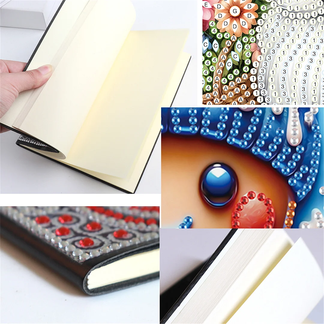 2pcs Christmas Partial DIY 50 Pages A5 Diamond Painting Notebook for Study Home