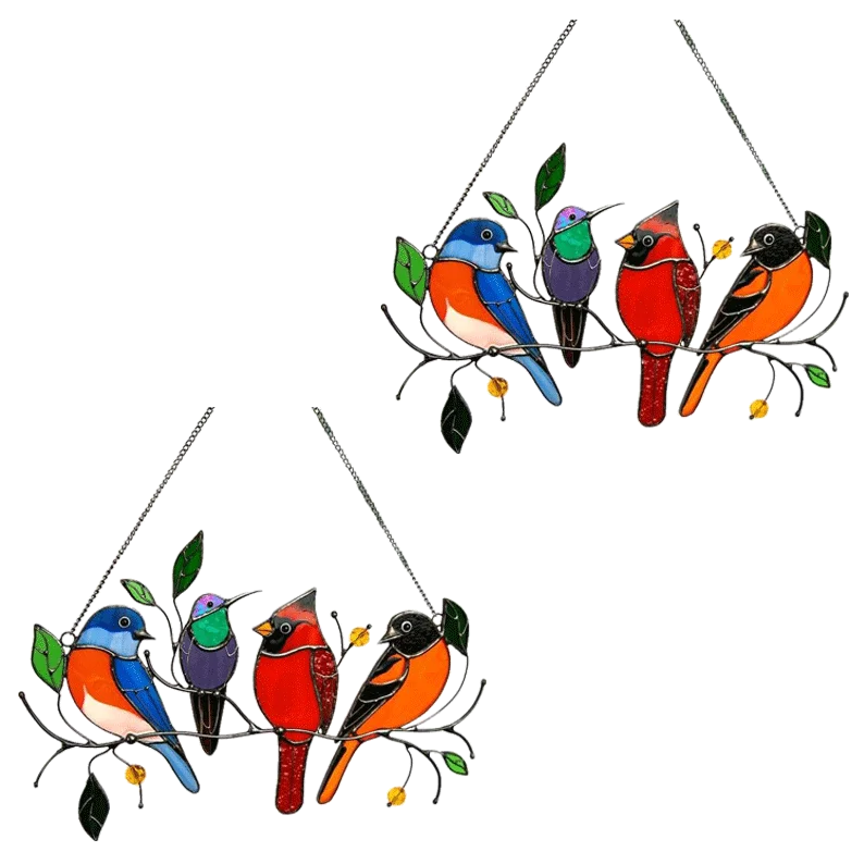 Birds Stained Glass Window Hangings