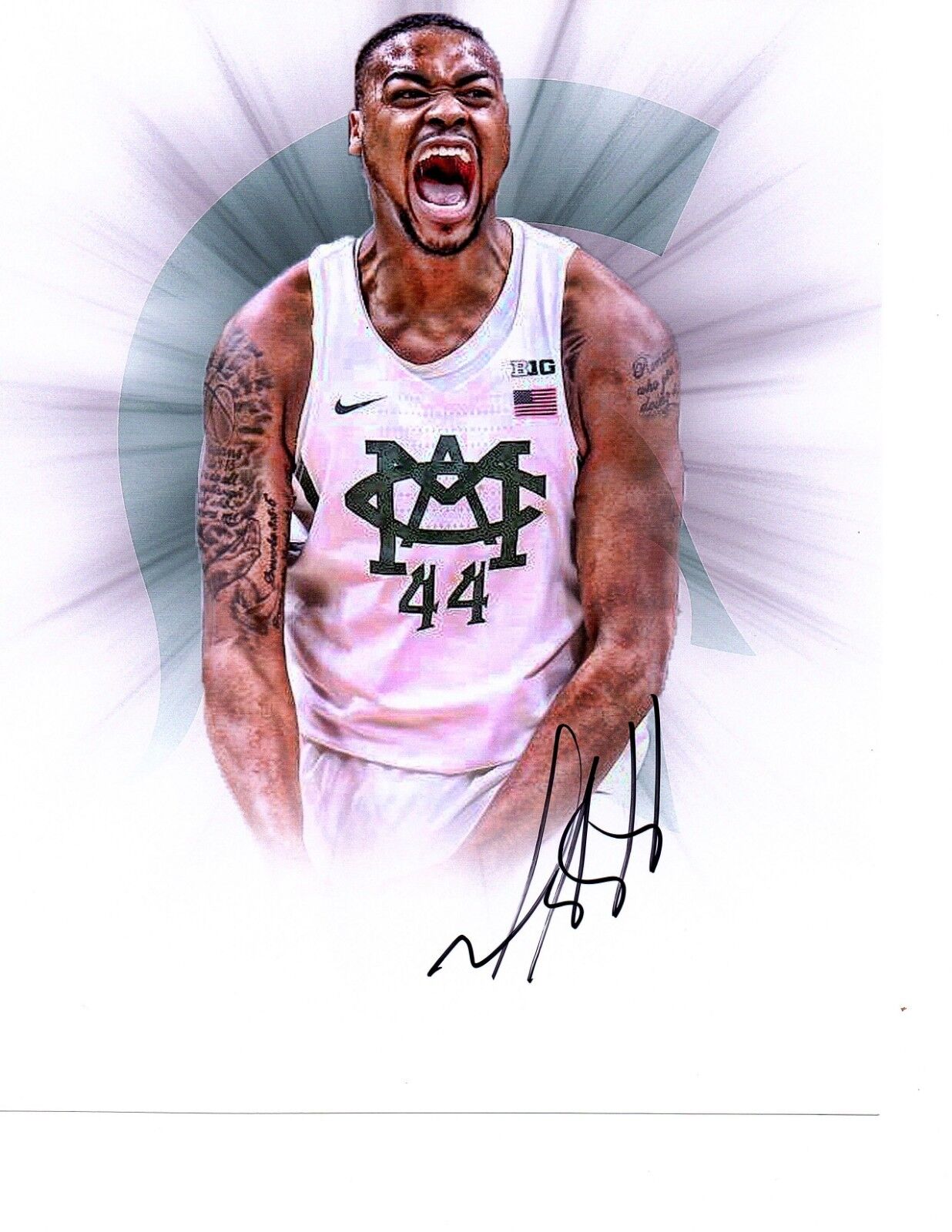 Nick Ward Michigan State Spartans hand autographed signed 8x10 Photo Poster painting edit c