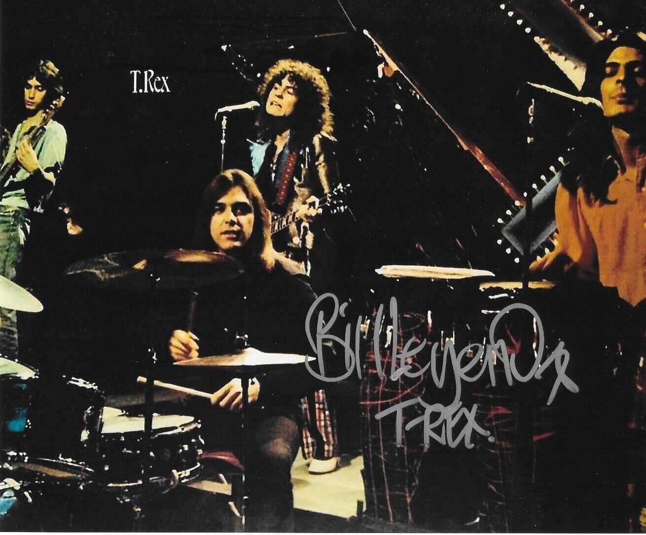 * BILL LEGEND * signed 8x10 Photo Poster painting * T-REX DRUMMER * COA * 18