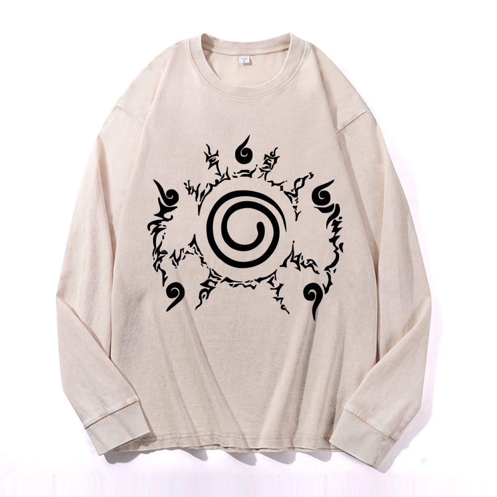 Unisex Plus Size Anime Print Naruto Long Sleeves T-Shirt
