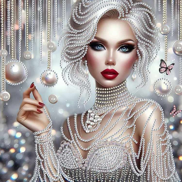 Exquisite Woman 30*30CM (Canvas) Special Shaped Drill Diamond Painting gbfke
