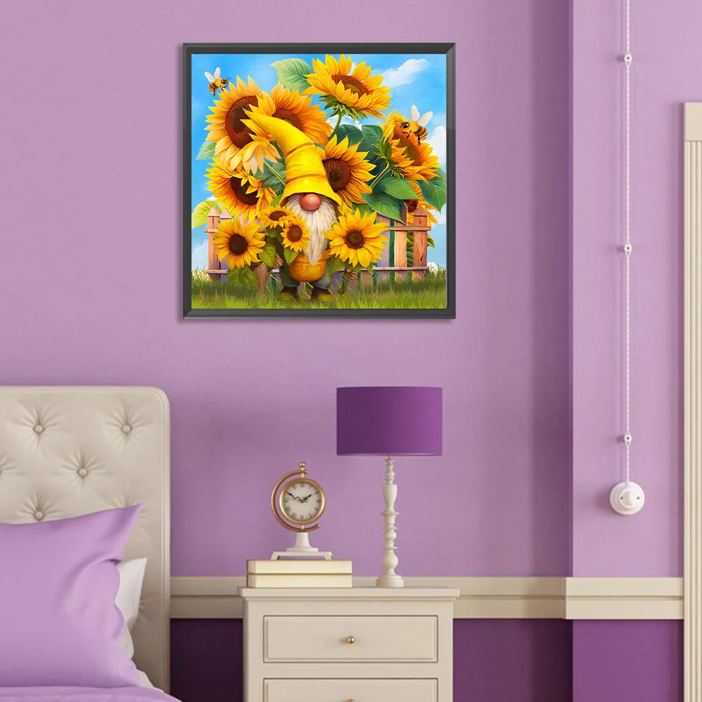 Diamond Painting - Full Round Drill - Sunflower Gnome(Canvas|30*30cm)