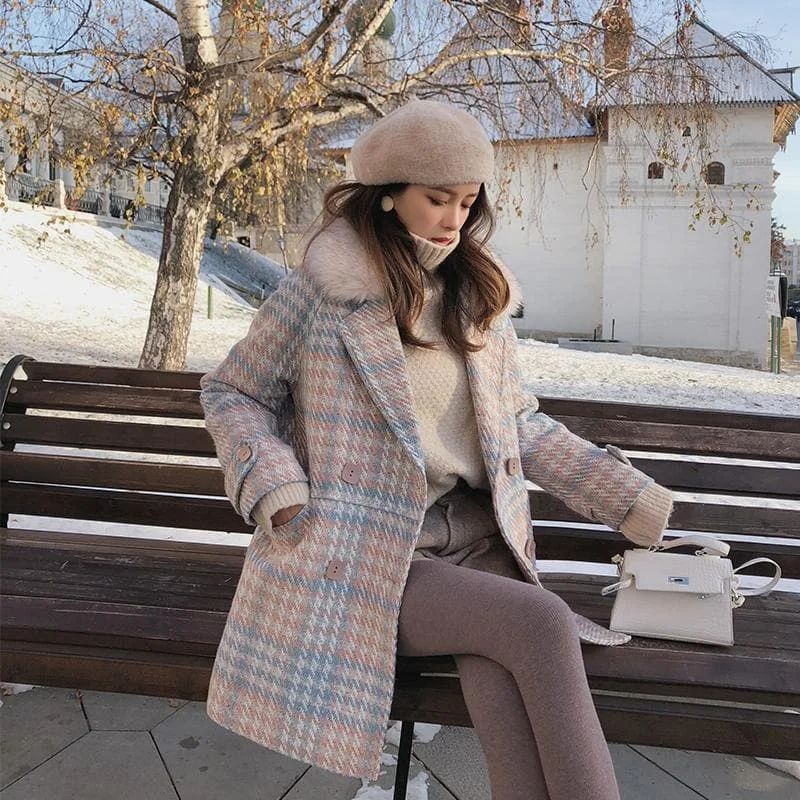 Woolen Elegant Double Breasted Winter Coat SP14710