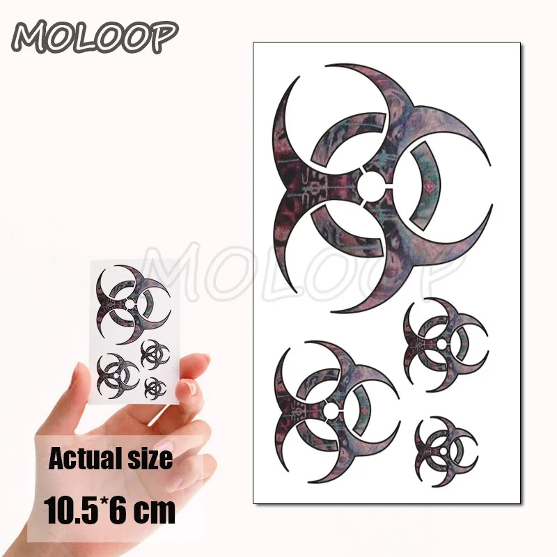 Water Transfer Tattoo Skull Cyclops Pirate Tattoo Body Art Waterproof Temporary Fake Flash Tattoo for Man Woman Kid 10.5*6cm