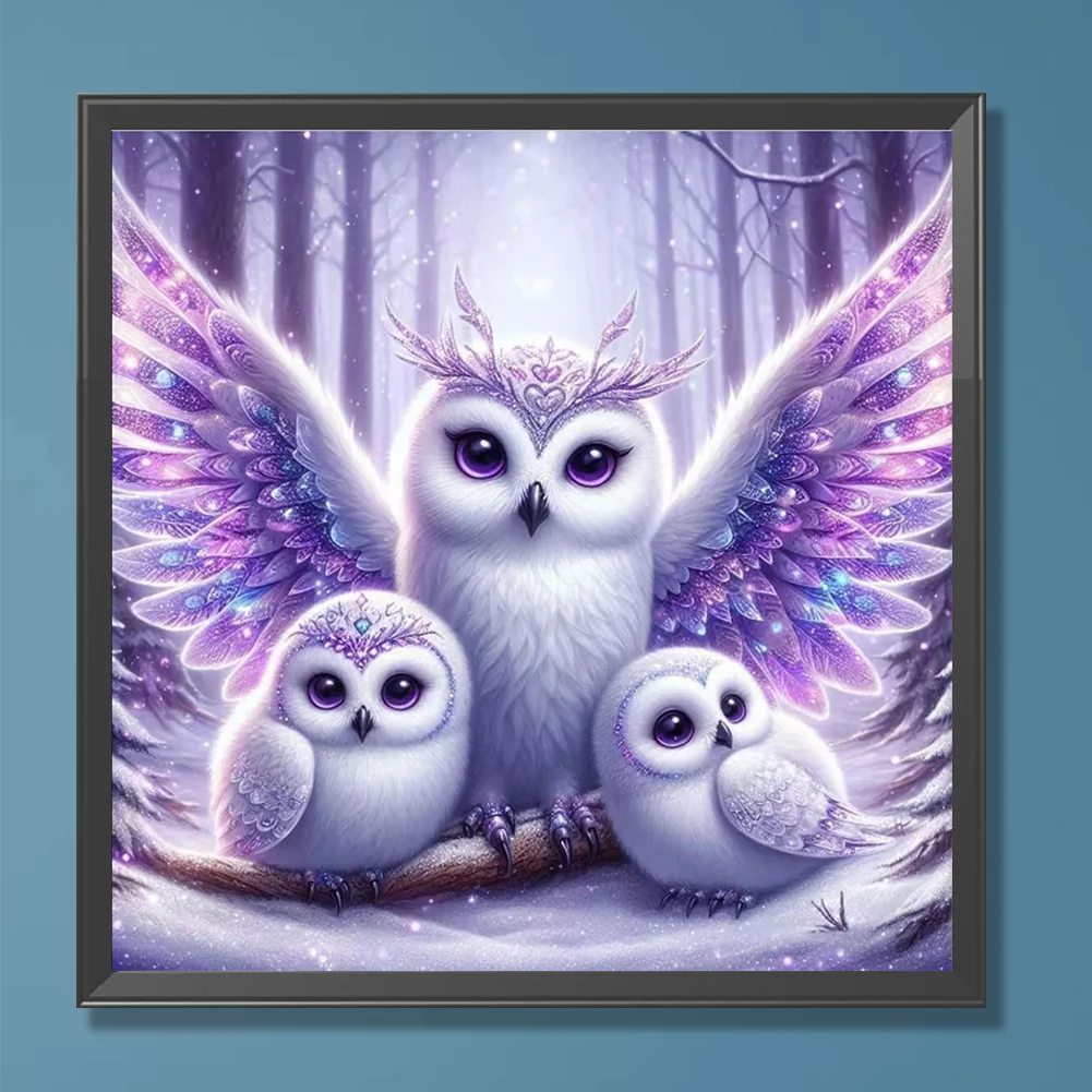Diamond Painting - Full Round Drill - Shining Owl(Canvas|30*30cm)