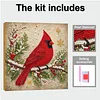 (20x20cm)North American Cardinal Xmas Pearl Painting Art Kits With Inner Frame Pearl Gem Paintings Picture Arts Craft for Adults Beginners Home Wall Decor