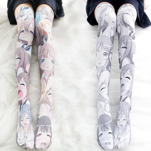 Cute Anime Face Knee Socks SP17014