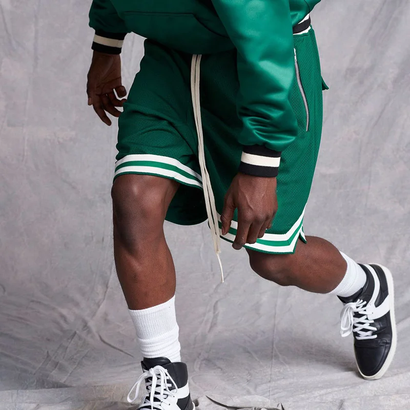 Contrast Panel Mesh Basketball Shorts