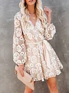 Lacy Crochet Long Sleeves Mini Dress