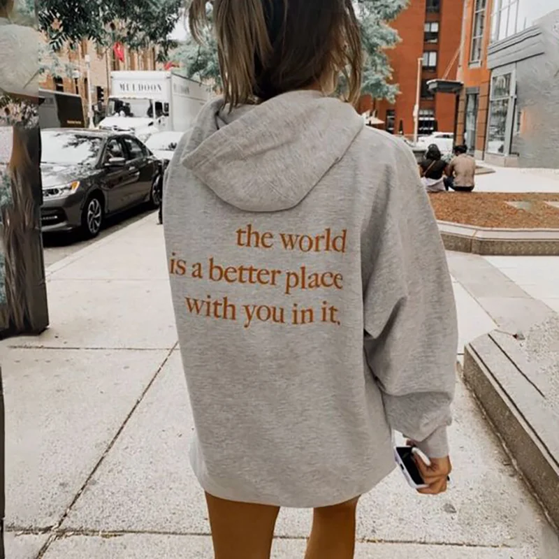 The World Is A Better Place Print Women's Hoodie