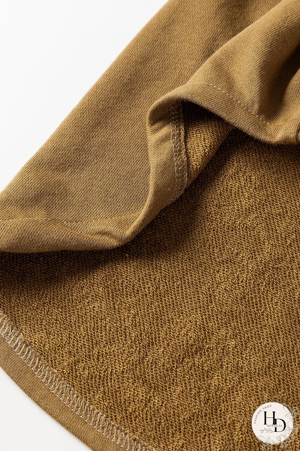 Brown Button Up Contrast Knitted Sleeves Hooded Jacket