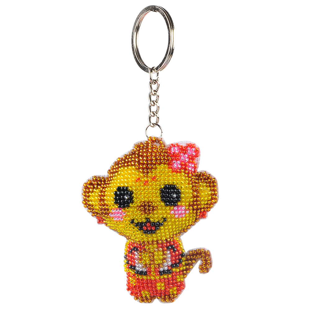 

Monkey Girl - Bead Embroidery - Keychain, 501 Original