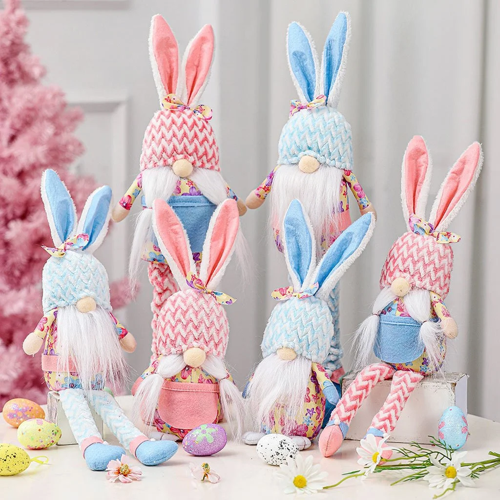 Adorable Spring Bunny Gnome Family For Easter Gift And Decoration、、sdecorshop
