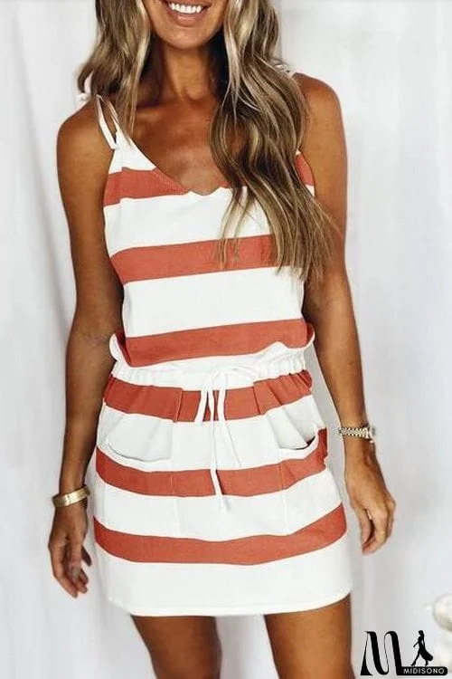 Cute Striped Casual Mini Dress