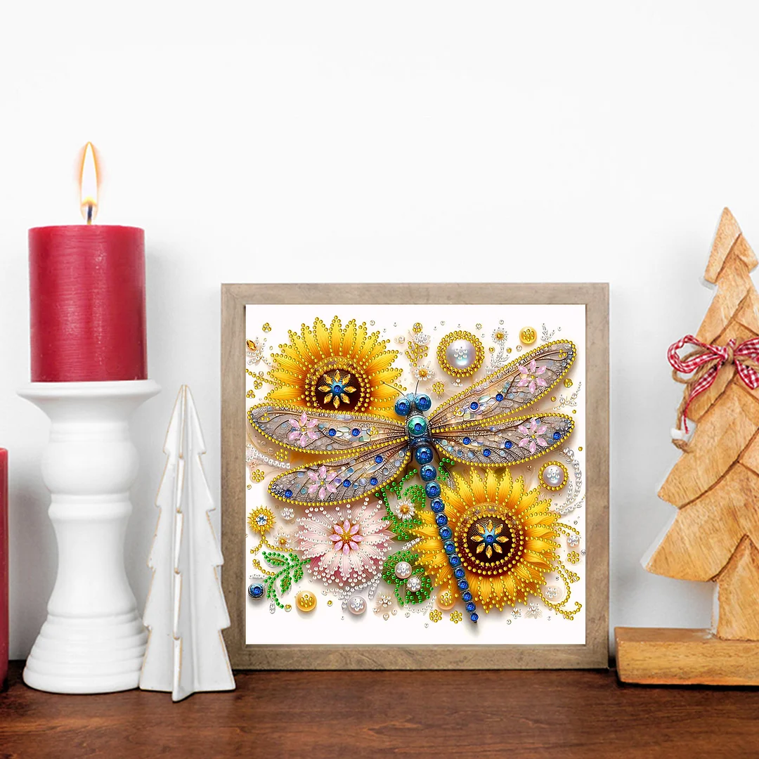 Dragonfly - Partial Special Shaped Drill Diamond Painting Kits (Canvas|30*30cm)