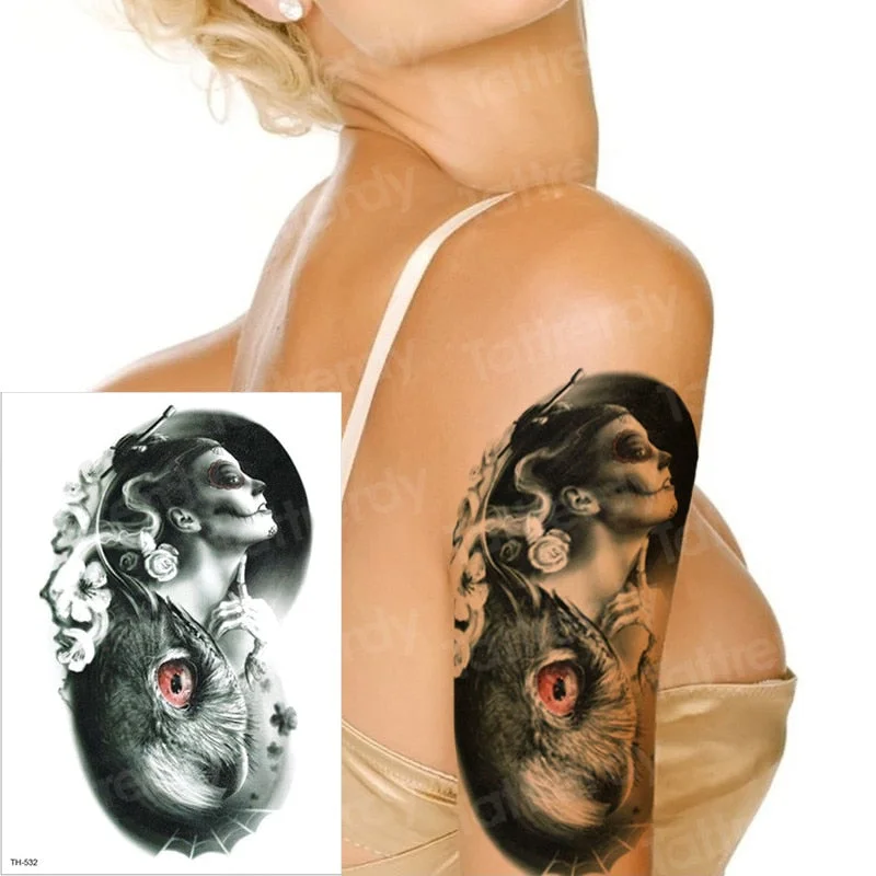 temporary tattoo sheet tatoo temporary stickers angel wing tattoos girl sexy thigh arm tattoo black sleeve tatto boys men decal