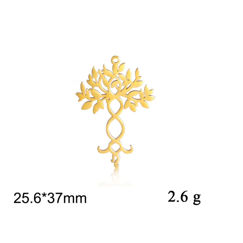 1 Piece 304 Stainless Steel Celtic Knot Maple Leaf Tree Pendant