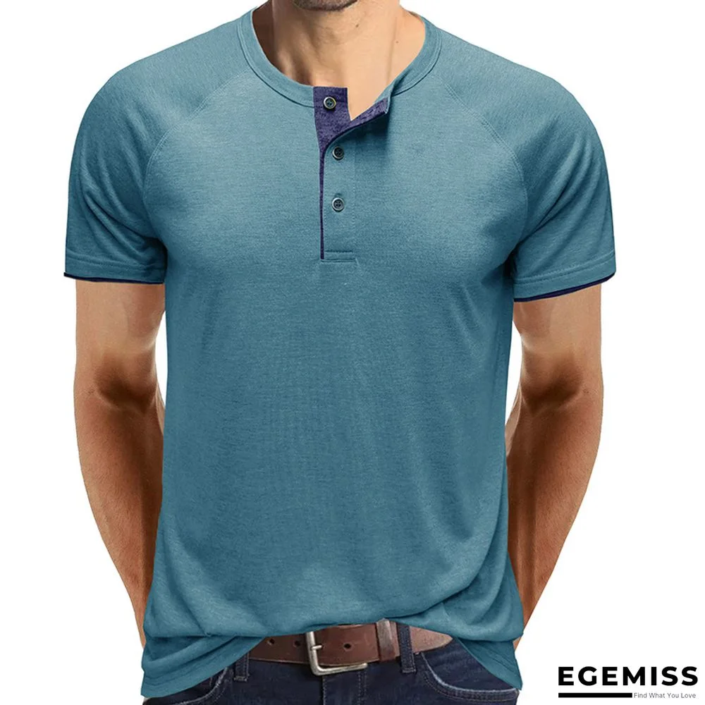 Men's Short Sleeved T-shirt Henry T-shirt European and American Men's Wear | EGEMISS