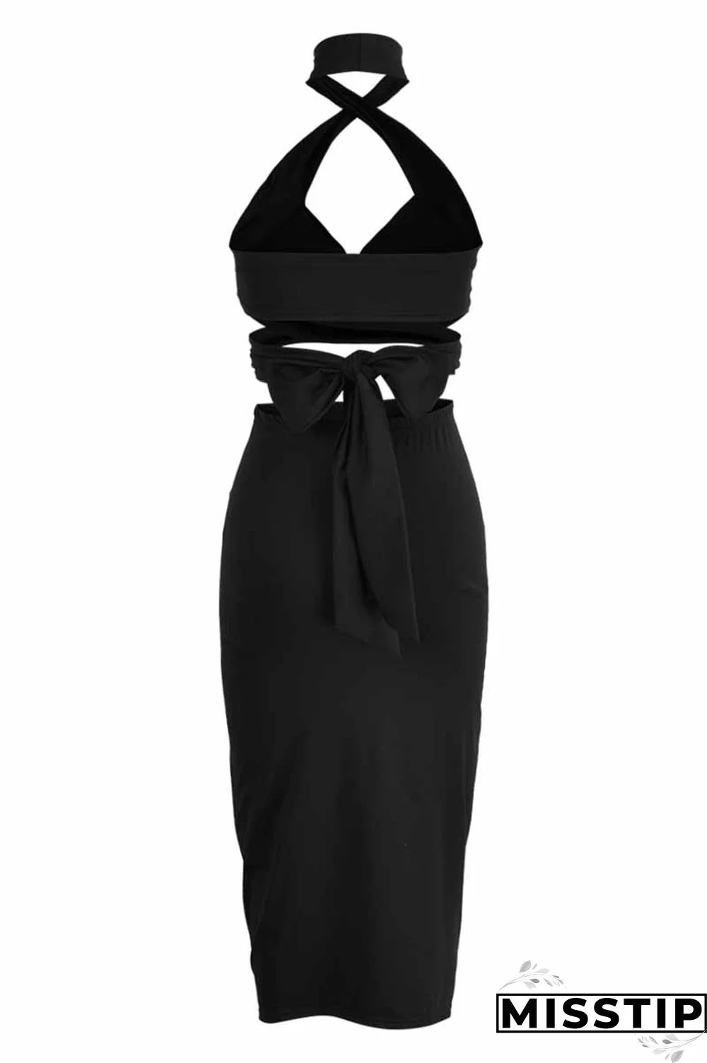 Leopard Print Fashion Street Print Patchwork Halter Sleeveless Two Pieces