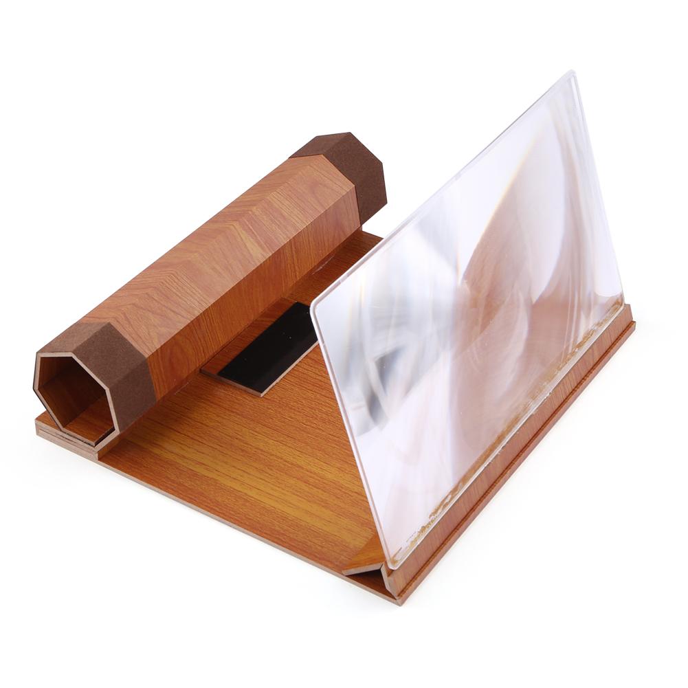 

12 inch Mobile Screen Magnifier Stand Folding Wood Phone Amplify Holder (A), 501 Original