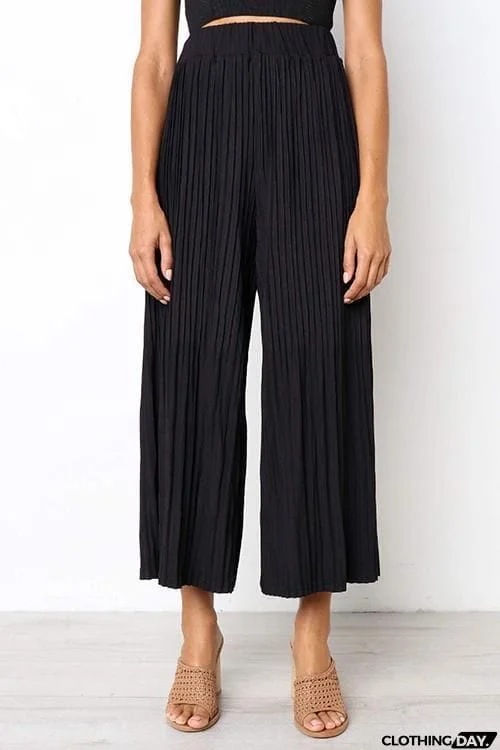 Pleated Wide Leg Pants