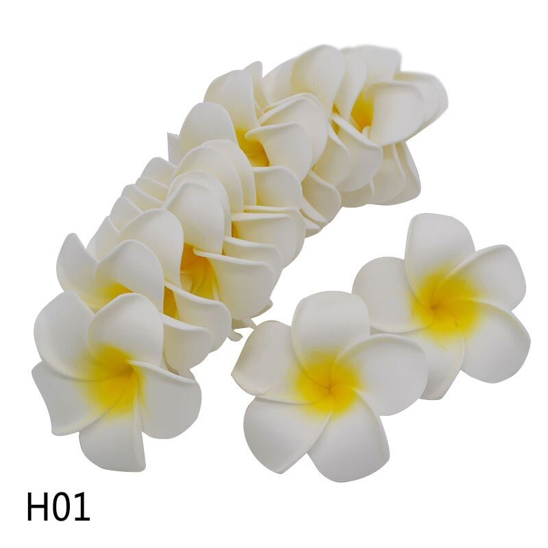 20Pcs Plumeria Hawaiian Foam Frangipani Flower Artificial Silk Fake EGG Flower For Wedding Party Decoration