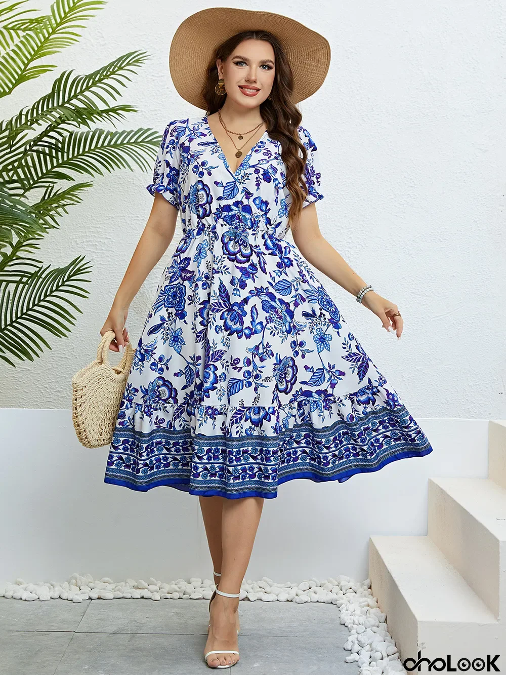 Women summer v-neck dress