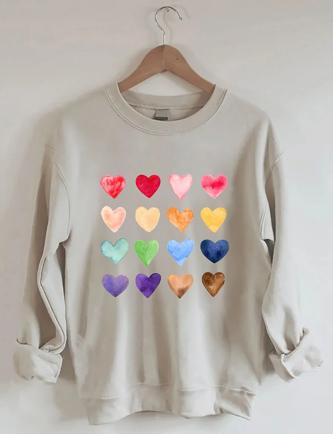 Watercolor Hearts Valentine's Day Sweatshirt