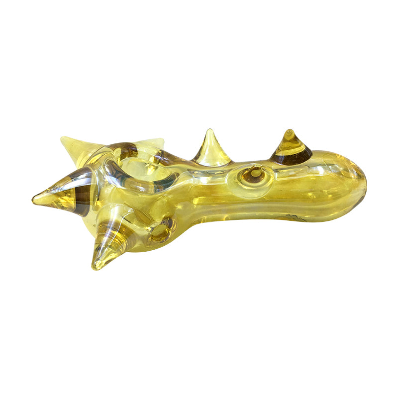 Cyan Dragon Entangled Spoon Pipe with Different Color Stripes