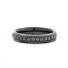 Black Ceramic Round Black Moissanite Fidget Ring