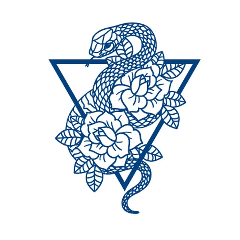 Semi-permanent Waterproof Temporary Tattoo Skull Snake Flower Body Art Tattoo Sticker Full Fake Tatoo Women Men