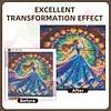 Cinderella Stained Glass Full DIY 5D Round Drill Diamond Painting Kit for Adults/Beginners Home Decor Diamond Dots Paintings Picture Arts Craft 40x40cm