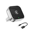 2-in-1 Wireless CarPlay Adapter Plug and Play CarPlay Converter Convert Wired To Wireless Mini USB Dongle for iPhone & Android for CarPlay and Android Auto (Silver)