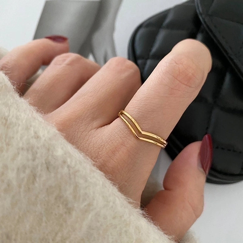 Elegant Minimalist Solid Color Titanium Steel Rings