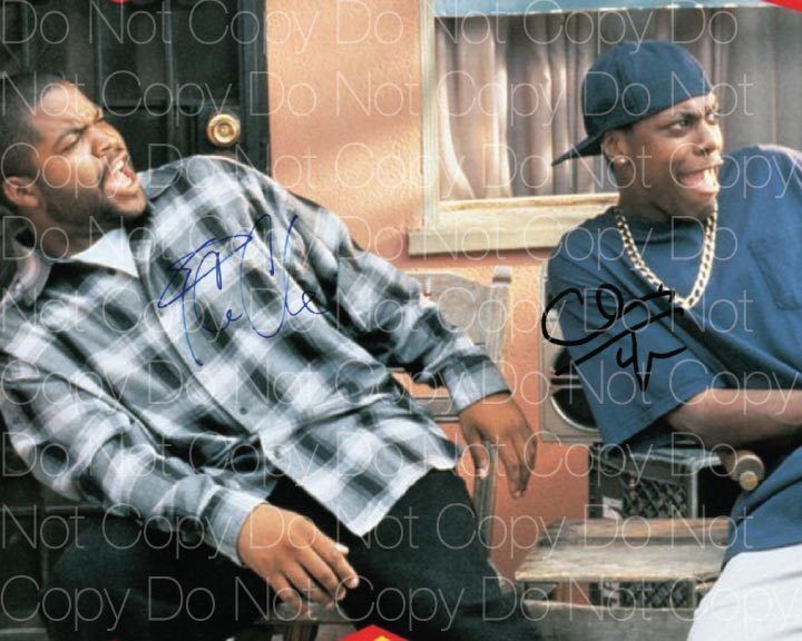 Friday signed Ice Cube Chris Tucker damn 8X10 Photo Poster painting picture poster autograph RP