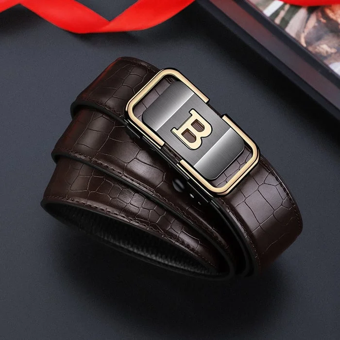 ✨Men's Crocodile-Patterned Automatic Buckle Belt⏰Last Day 50% Off