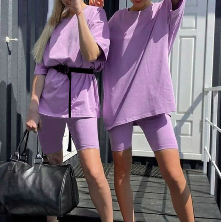 Nigikala Nigikala Spring And Summer New Hot Women's Clothing Two Sets With Belts Solid Color Home Loose Sports Fashion Leisure Suit